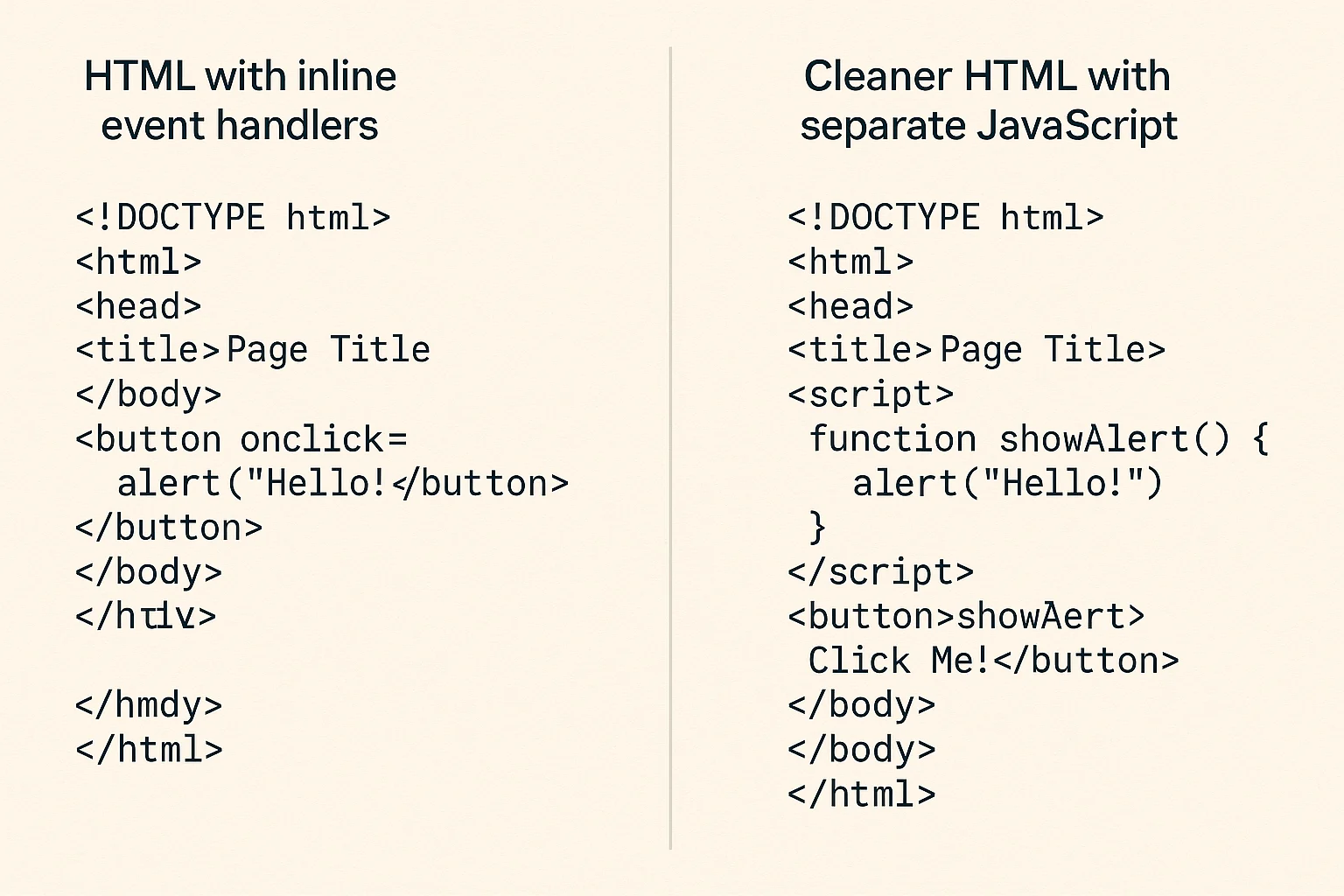 HTML vs JavaScript Approach