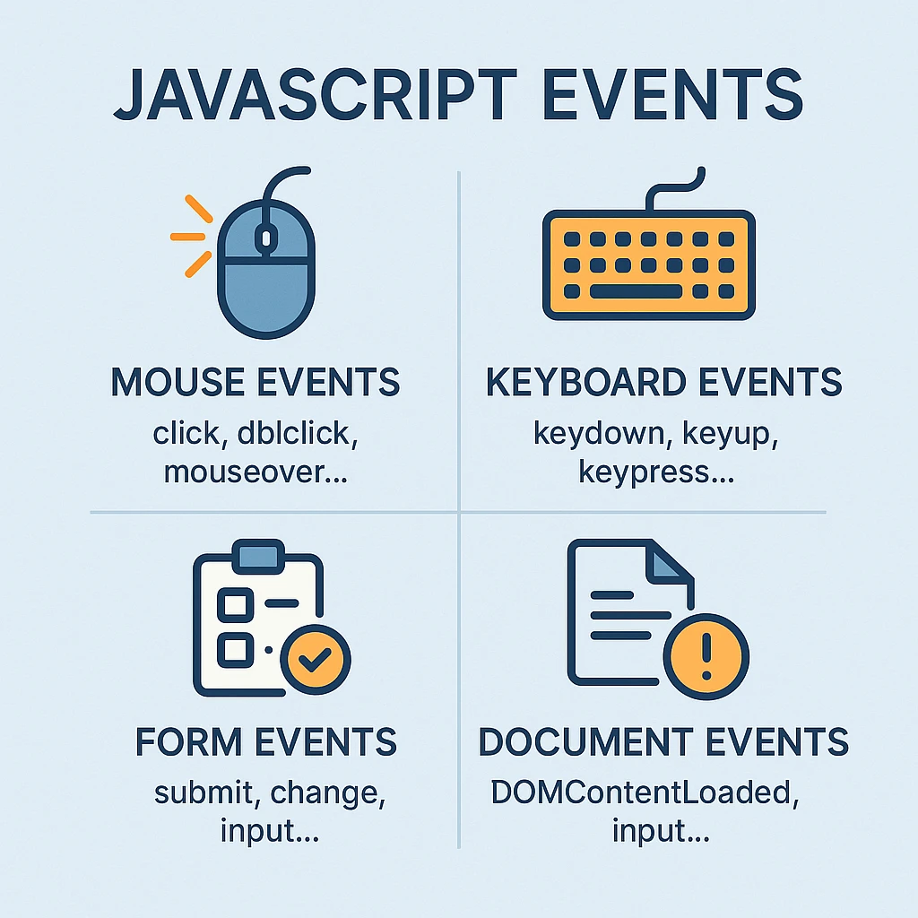 JavaScript Events Infographic