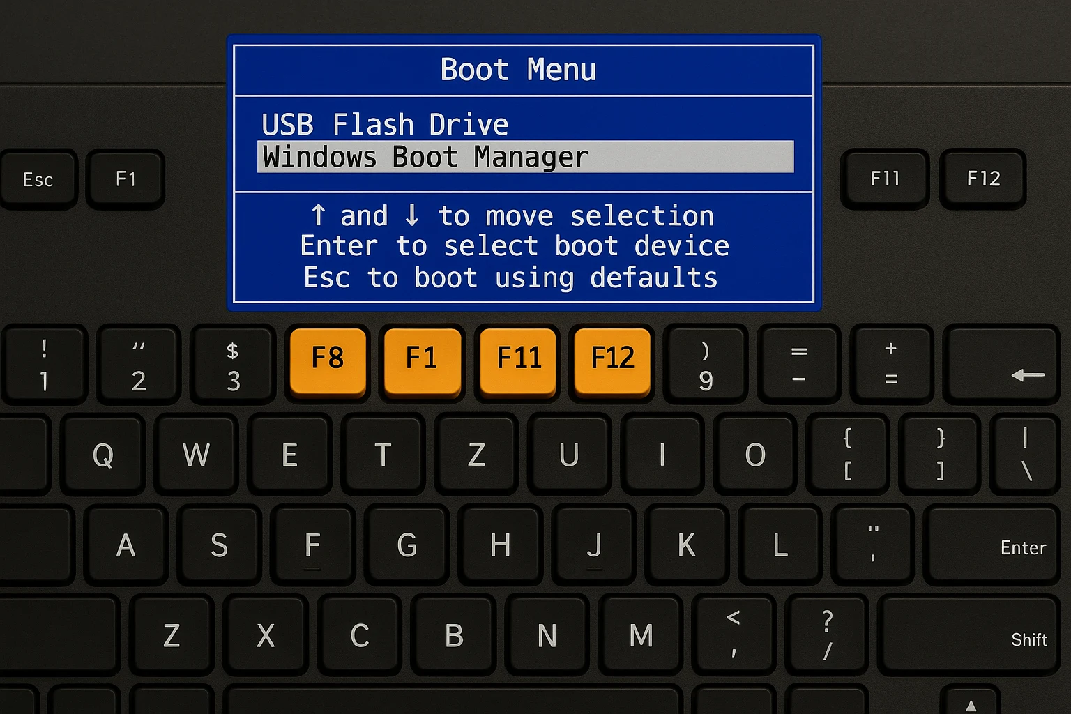 keyboard booting