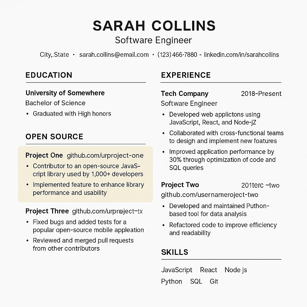 open source resume